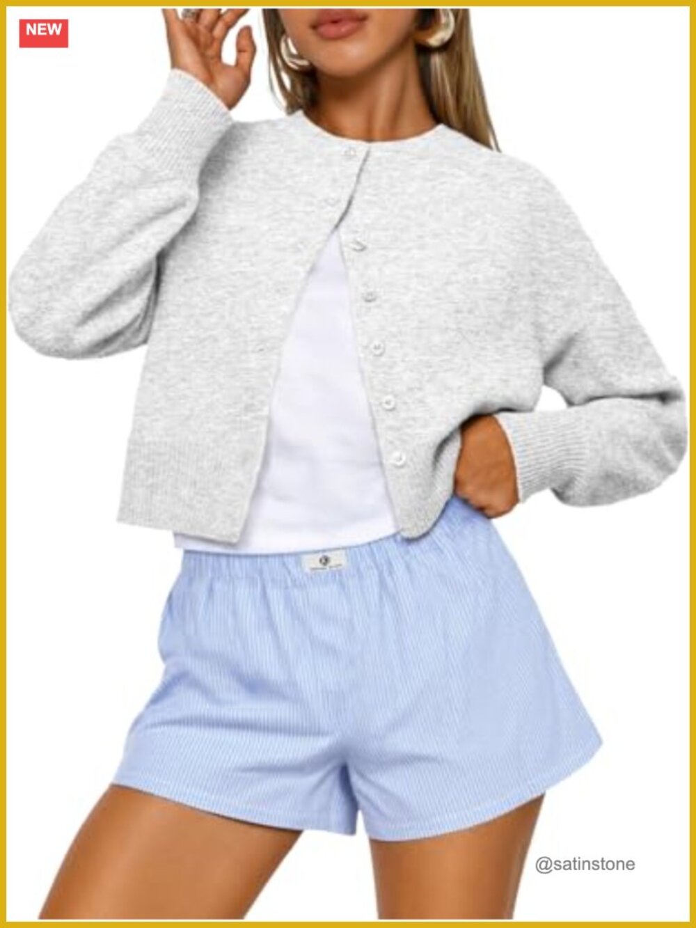 Cropped Cardigan Sweater Lightweight Knit Women's Layering Piece